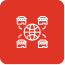 global distribution and technology integration icon