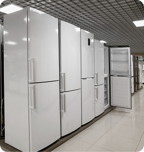 commercial refrigerators and cooling units in showroom