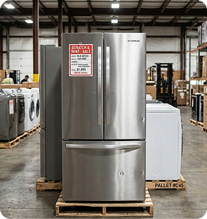 commercial refrigerator unit in warehouse storage