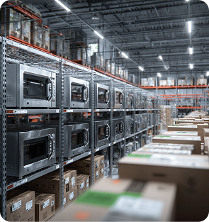 industrial equipment and appliances in warehouse