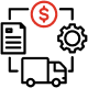 supply chain logistics and delivery management icon